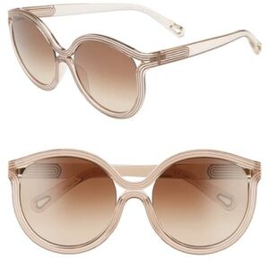 Chloé Grooves 57mm Cat Eye Sunglasses
Beige